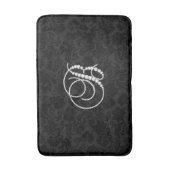 Zwarte achtergrond Witte diamanten B Badmat (Voorkant Verticaal)