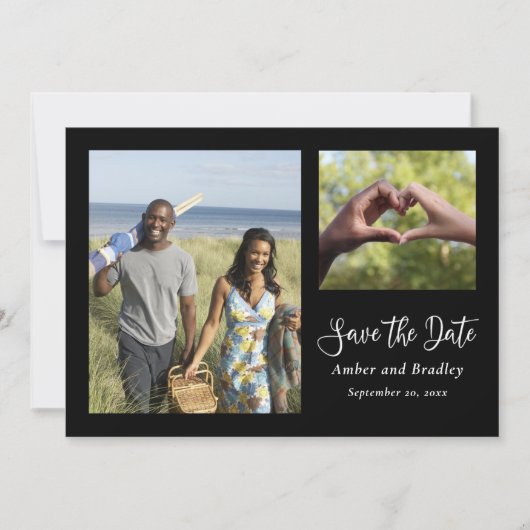 Zwarte Achtergrond Witte QR Code Save the Date  Kaart (Voorkant)