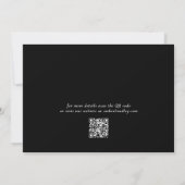 Zwarte Achtergrond Witte QR Code Save the Date  Kaart (Achterkant)