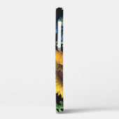 Zwarte achtergrond zonnebloem patroon Case-Mate iPhone case (Achterkant / Links)