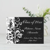 Zwarte achtergrondbekendmaking Afstuderen scrollen Kaart (Staand voorkant)