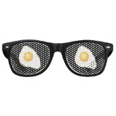  zwarte achtergrondkleur - Fried egg Retro Zonnebril (Voorkant)