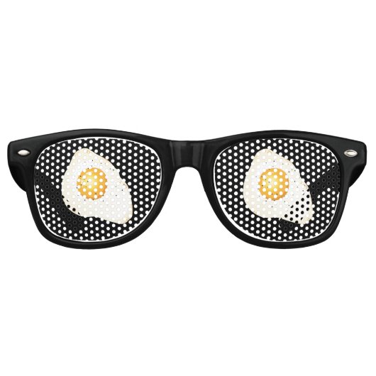 zwarte achtergrondkleur - Fried egg Retro Zonnebril (Voorkant)