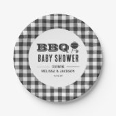 Zwarte achtertuin BBQ Baby shower Papieren Bordje (Voorkant)
