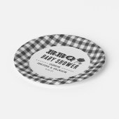 Zwarte achtertuin BBQ Baby shower Papieren Bordje (Gekanteld)
