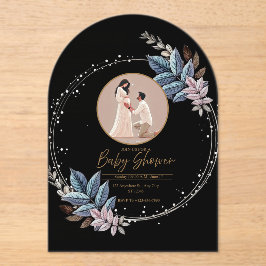 Zwarte Acryl baby shower uitnodiging