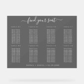 Zwarte Acryl Lijst Zittingsgrafiek voor Huwelijk Acryl Bord (Voorkant)