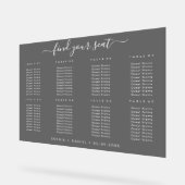 Zwarte Acryl Lijst Zittingsgrafiek voor Huwelijk Acryl Bord (Hoek)