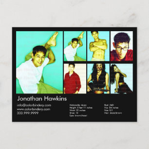 Zwarte Actor/model-headkaart Briefkaart