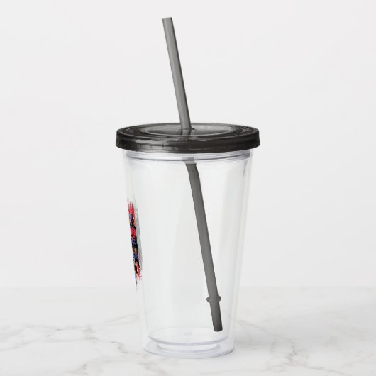 Zwarte Adam-tekens in stripes Acryl Drinkbeker (Links)