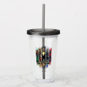 Zwarte Adam-tekens in stripes Acryl Drinkbeker (Voorkant)