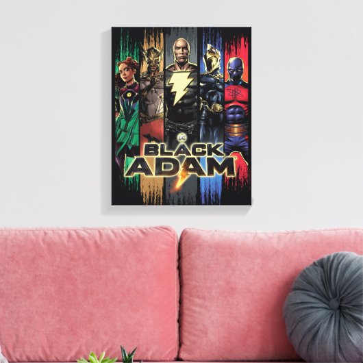 Zwarte Adam-tekens in stripes Canvas Afdruk (Insitu (Woonkamer))