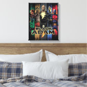 Zwarte Adam-tekens in stripes Canvas Afdruk (Insitu (Slaapkamer))