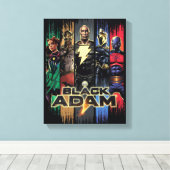 Zwarte Adam-tekens in stripes Canvas Afdruk (Insitu (Houten vloer))