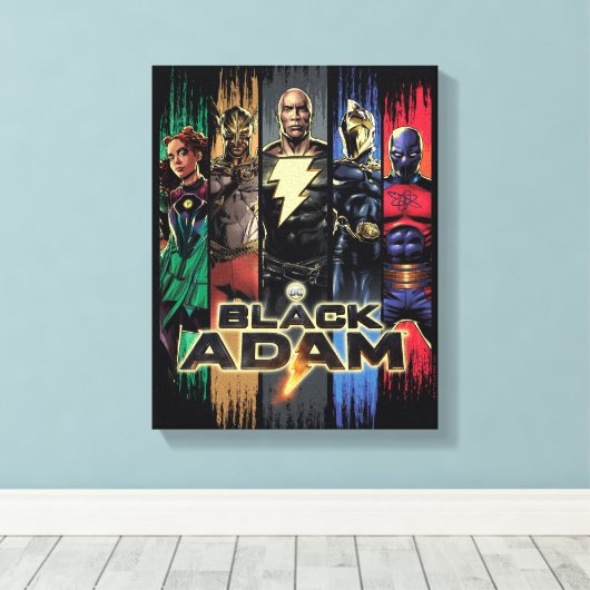 Zwarte Adam-tekens in stripes Canvas Afdruk (Insitu (Houten vloer))