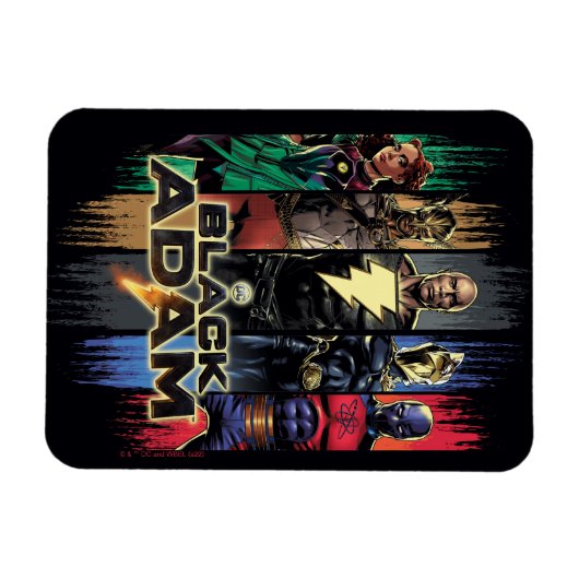 Zwarte Adam-tekens in stripes Magneet (Horizontaal)