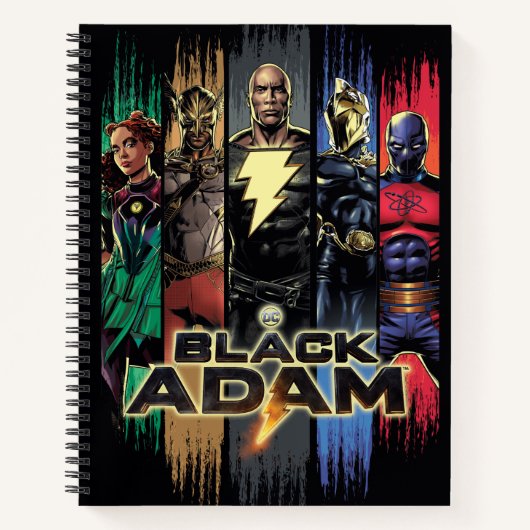 Zwarte Adam-tekens in stripes Notitieboek (Voorkant)