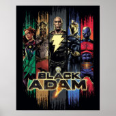 Zwarte Adam-tekens in stripes Poster (Voorkant)