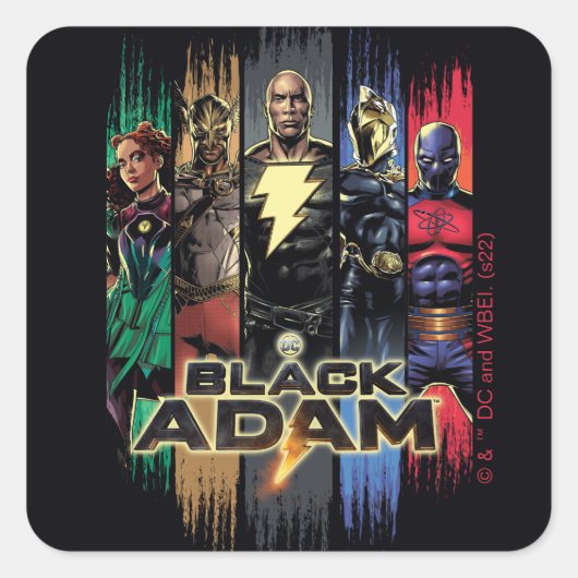 Zwarte Adam-tekens in stripes Vierkante Sticker (Voorkant)