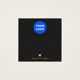 Zwarte add-Logo met fijne juwelen-schermkaart Vierkante Visitekaartjes