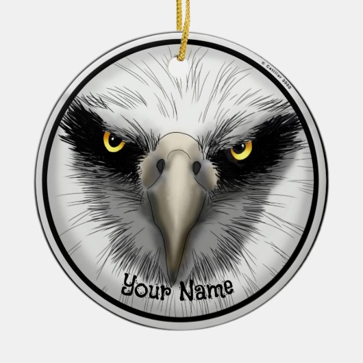 Zwarte Adelaar Keramisch Ornament (Voorkant)