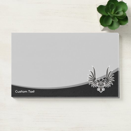 Zwarte adelaar met twee hoofden post-it® notes (Kantoor)