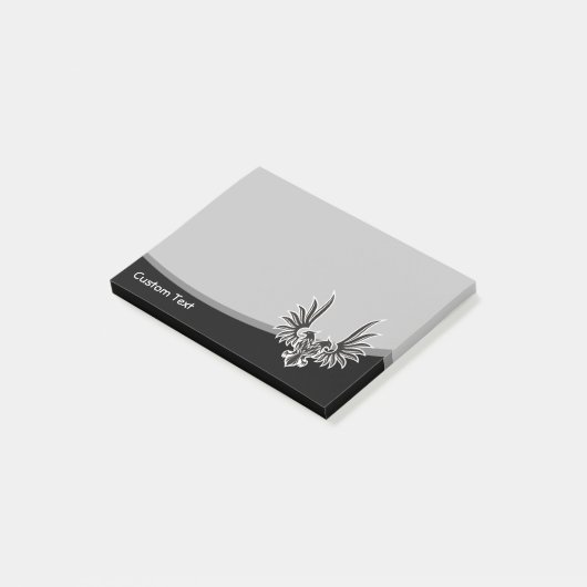 Zwarte Adelaar met Twee Koppen Post-it® Notes (Schuin)