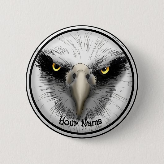 Zwarte Adelaar  Ronde Button 5,7 Cm (Voorkant)