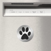 ZWARTE AFDRUKTE VAN DE PAW IN HET LIJST SILVER MAGNEET (Insitu (Vaatwasser))