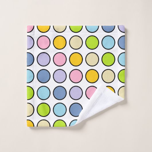 Zwarte afgedekte pasta-regenboogspots bad handdoek (Wasdoekje)