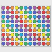 Zwarte afgedekte regenboogpoliekstippen cadeaupapier (Vlak)