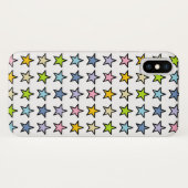 Zwarte afgedekte regenboogstrips Case-Mate iPhone case (Achterkant (horizontaal))
