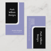 Zwarte afgeronde rechthoek visitekaartje (Voorkant / Achterkant)