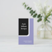 Zwarte afgeronde rechthoek visitekaartje (Staand voorkant)