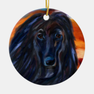 Zwarte Afghaanse windhond Keramisch Ornament