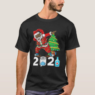 Zwarte Afrikaanse Amerikaanse kerstman met masker  T-shirt