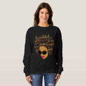 Zwarte Afrikaanse Ebony Afro Queen Empowermen Trui (Voorkant volledig)