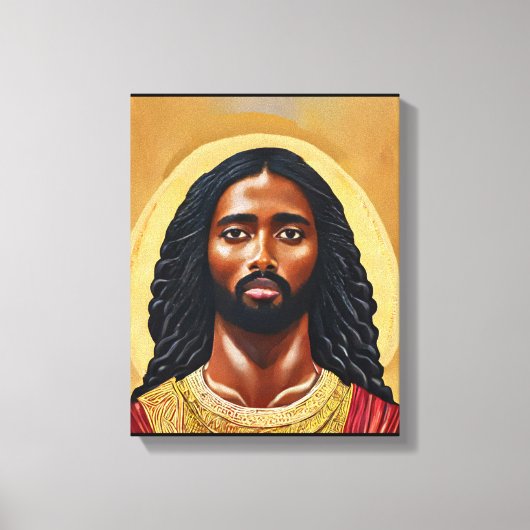 Zwarte Afrikaanse Jezus Christus Religieuze Kunst Canvas Afdruk (Voorkant)