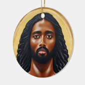 Zwarte Afrikaanse Jezus Christus Religieuze Kunst Keramisch Ornament (Links)
