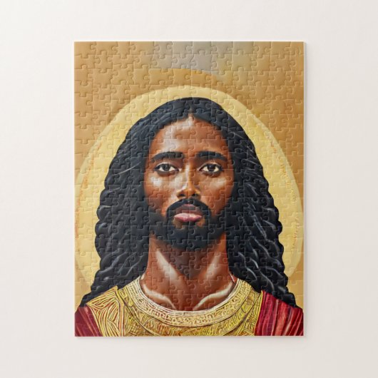 Zwarte Afrikaanse Jezus Christus Religieuze Kunst Legpuzzel (Verticaal)