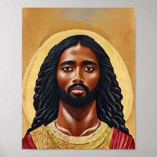 Zwarte Afrikaanse Jezus Christus Religieuze Kunst Poster