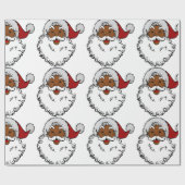 zwarte afrikaanse kerstman cadeaupapier (Vlak)