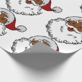 zwarte afrikaanse kerstman cadeaupapier (Hoek)