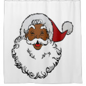 zwarte afrikaanse kerstman douchegordijn (Voorkant)