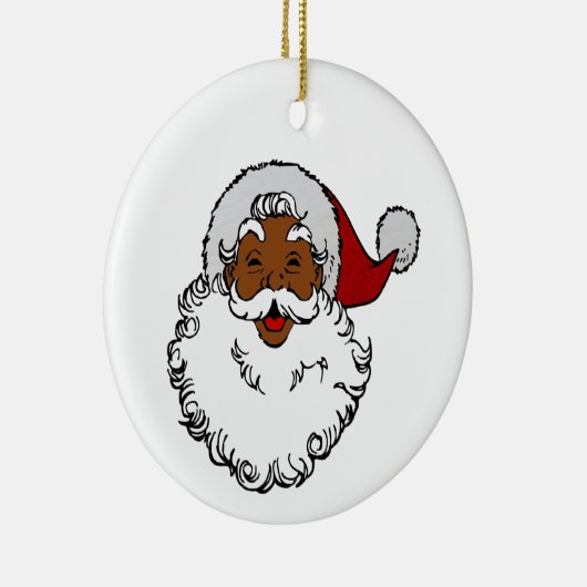 zwarte afrikaanse kerstman keramisch ornament (Rechts)