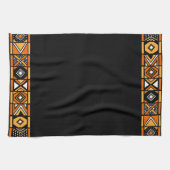 Zwarte Afrikaanse Kunst Keukenhanddoek (Horizontaal)