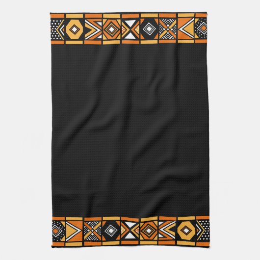 Zwarte Afrikaanse Kunst Keukenhanddoek (Verticaal)