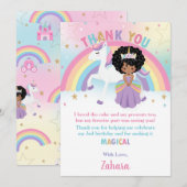 Zwarte Afrikaanse prinses regenboog eenhoorn verja Bedankkaart (Voorkant / Achterkant)