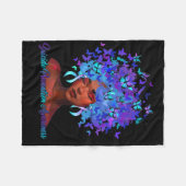 Zwarte Afrikaanse vrouw na Blauwgroen en Paarse mo Fleece Deken (Voorkant (Horizontaal))