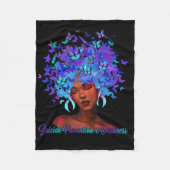 Zwarte Afrikaanse vrouw na Blauwgroen en Paarse mo Fleece Deken (Voorkant)